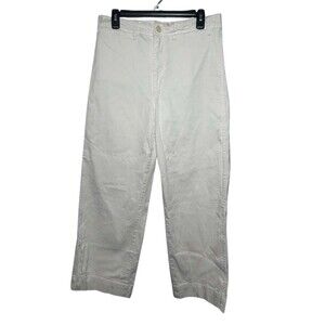 Marine Layer Wide Leg Pants Women's Size 8 Cream Cropped Cotton